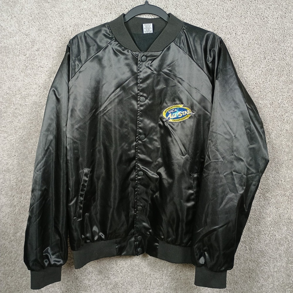 Varsity UCA All Star 2019 Champions Satin Bomber Jacket Black Mens Large